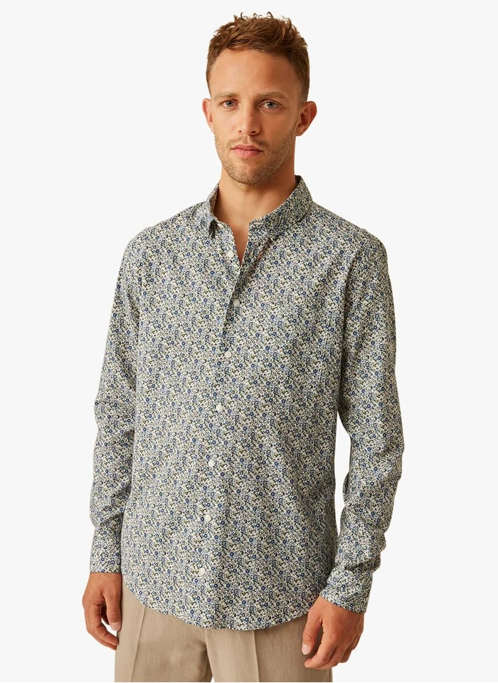 DOVY - Blue Regular-fit Organic Cotton Shirt 2 DOVY - Blue Regular-fit Organic Cotton Shirt - Image 2