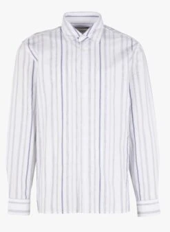 Marc O'Polo White Regular-fit Striped Cotton Shirt With Classic Collar
