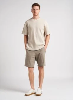 Samsoe Samsoe JOSH - Beige Round-neck Organic Cotton T-shirt -Deals Mode Modee Store 4201316