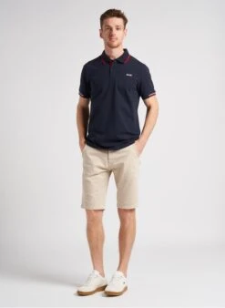 Schott PSDEVON - Blue Regular-fit Cotton Piqué Polo Shirt -Deals Mode Modee Store 4201326