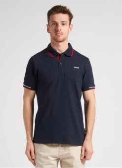 Schott PSDEVON - Blue Regular-fit Cotton Piqué Polo Shirt -Deals Mode Modee Store 4201329