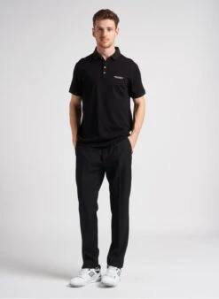 Armani Exchange Black Regular-fit Cotton Polo Shirt With Screen Print -Deals Mode Modee Store 4201422