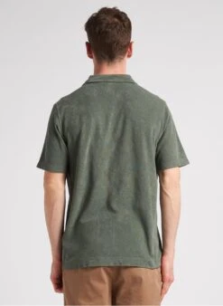 Hartford Khaki Terrycloth Polo Shirt With Open Collar 7 Hartford Khaki Terrycloth Polo Shirt With Open Collar -Deals Mode Modee Store 4201455