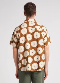 Thinking Mu POPPY TOM - Brown Loose-fit Floral Print Cotton Shirt -Deals Mode Modee Store 4201491