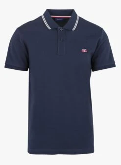 Gant Blue Regular-fit Embroidered Cotton Polo Shirt