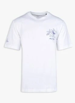 Marc O'Polo White Regular-fit Embroidered Cotton T-shirt With Round Neck