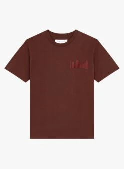 CHEVIGNON CITY - Red Round-neck Embroidered Cotton T-shirt