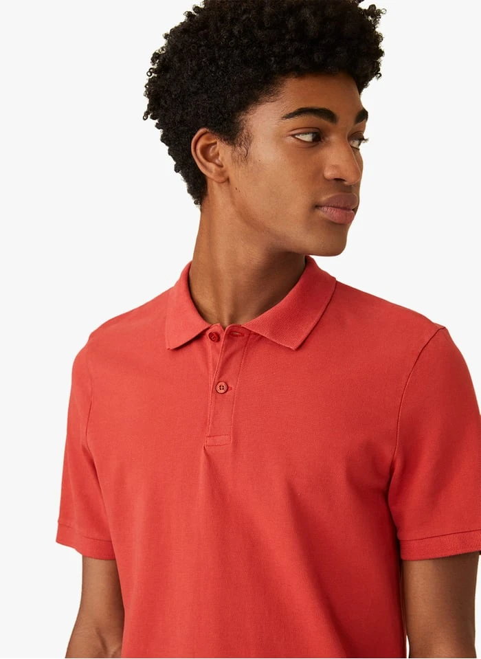 HENDEL - Red Short-sleeved Cotton Piqué Polo Shirt 2 HENDEL - Red Short-sleeved Cotton Piqué Polo Shirt - Image 2