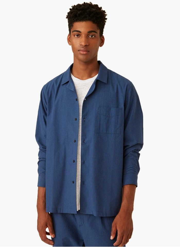 DEREL - Striped Regular-fit Cotton Shirt With Classic Collar 3 DEREL - Striped Regular-fit Cotton Shirt With Classic Collar - Image 3