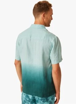 DANETTE - Blue Linen Shirt With Classic Collar -Deals Mode Modee Store 4213085