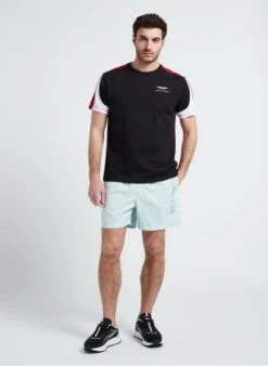 Black Hackett X Aston Martin Regular-fit Round-neck Cotton T-shirt -Deals Mode Modee Store 4216559