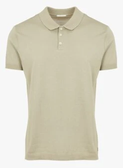 Ikks Khaki Regular-fit Cotton-blend Polo Shirt