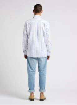 Marc O'Polo White Regular-fit Striped Cotton Shirt With Classic Collar -Deals Mode Modee Store 4245822