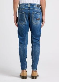 LE TEMPS DES CERISES Blue Slim-fit Faded Stretch Cotton Jeans -Deals Mode Modee Store 4245881