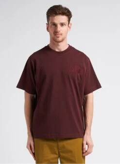 CHEVIGNON CITY - Red Round-neck Embroidered Cotton T-shirt -Deals Mode Modee Store 4246234