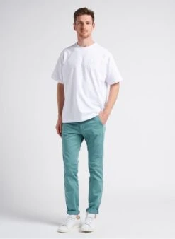 LE TEMPS DES CERISES Green Slim-fit Cotton Chinos -Deals Mode Modee Store 4246334