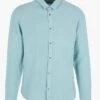 Ikks Blue Slim-fit Linen Shirt With Classic Collar