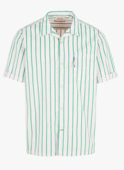 Scotch And Soda Pink Striped Cotton Shirt With Classic Collar
